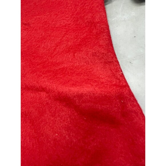 Christmas stocking belt valet felt red foe fur white puff balls 17" READ - Picture 7 of 7